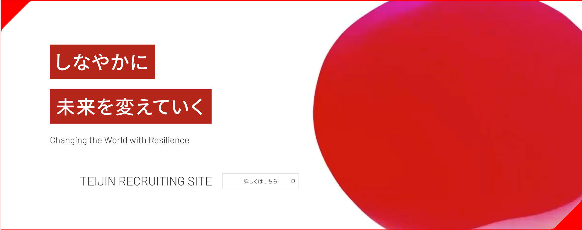 テイジン新卒採用サイトへ遷移